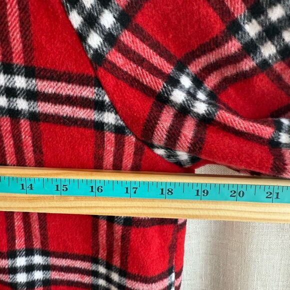 Tartan Plaid Shacket Womens Size S Red Button Front Preppy Academia Active USA - Picture 14 of 15